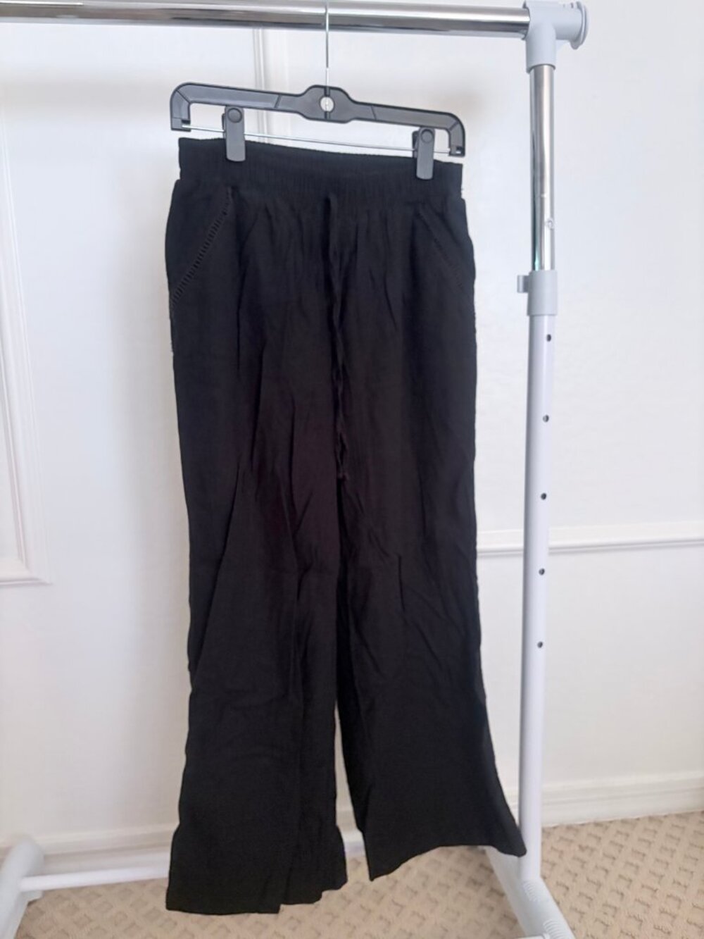 NWOT Briggs Black Linen Blend Pants - Size M